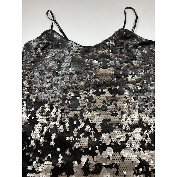 1.State Moody Hues Sequin Camisole Black Gold Size Small Ombre Adjustable Straps - Picture 10 of 13